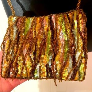 Crossbody Pierre Urbach by Santi Sequined and Beaded Small Purse. Evening purse